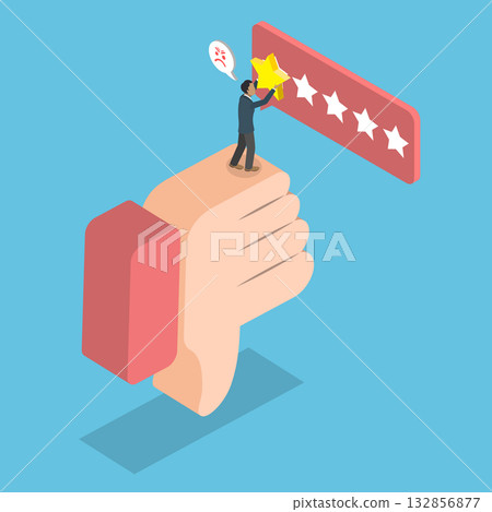 3D Isometric Flat Vector Illustration of Bad Review, Unhappy Man Leaves Negative One-Star Review Due To Poor User Experience And Low Rating 3D Isometric Flat Vector Illustration of Bad Review, Unhappy Man Leaves Negative One-Star Review Due To Poor User Experience And Low Rating 132856877