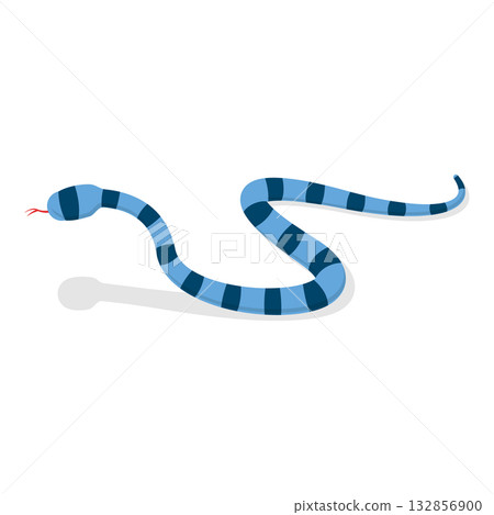 3D Isometric Flat Vector Illustration of Colorful Poisonous Snakes, Vivid Toxic Serpents. Item 7 132856900