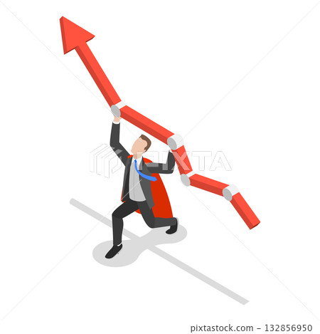 3D Isometric Flat Vector Set of Hero Persons, Superhero Business Persons Various Poses. Item 1 3D Isometric Flat Vector Set of Hero Persons, Superhero Business Persons Various Poses. Item 1 132856950