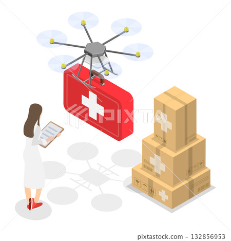 3D Isometric Flat Vector Illustration of Medical Services, Healthcare Technoligies. Item 2 132856953