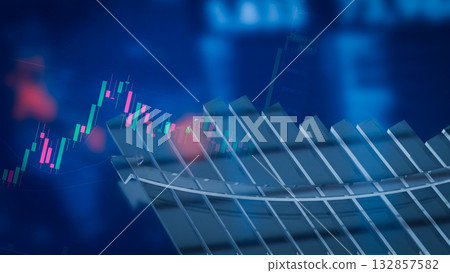 The Chart and arrow for Business concept 3d Rendering. The Chart and arrow for Business concept 3d Rendering. 132857582
