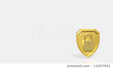 The Gold Shield for Business or security concept 3d Rendering. The Gold Shield for Business or security concept 3d Rendering. 132857601