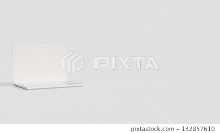 The White Notebook on clear Background  for Technology or Business concept 3d Rendering. 132857610