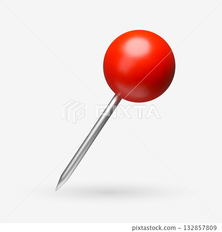 Isolated 3D red pin Isolated 3D red pin 132857809