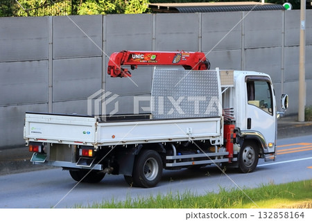 Truck with crane (Unique car) image Truck with crane (Unique car) image 132858164