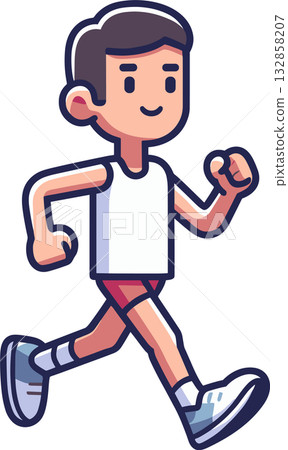 Illustration of a man jogging 132858207