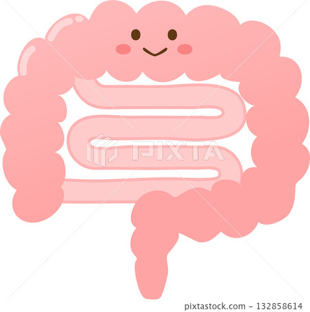 Cute face intestine character 132858614