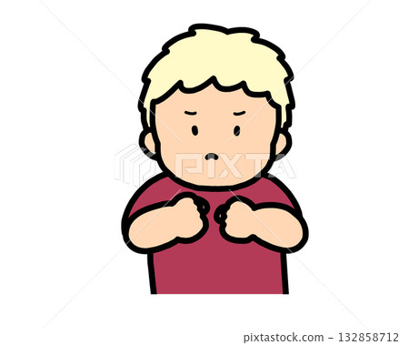 Angry blond boy Angry blond boy 132858712