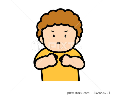 Angry brown-haired boy Angry brown-haired boy 132858721