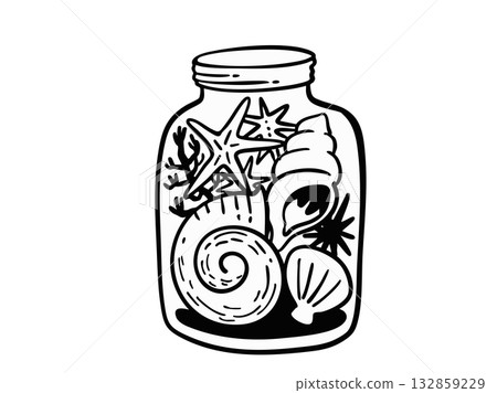 Seashell in a bottle 132859229