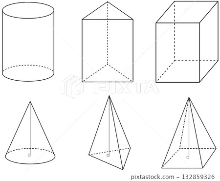 3D shape set (cylinder, column, cone shape) 3D shape set (cylinder, column, cone shape) 132859326