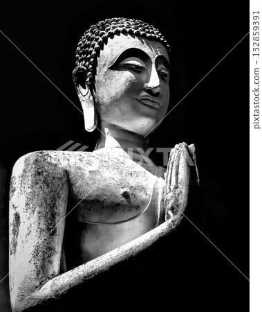 Buddha Statue in Prayer Pose Buddha Statue in Prayer Pose 132859391