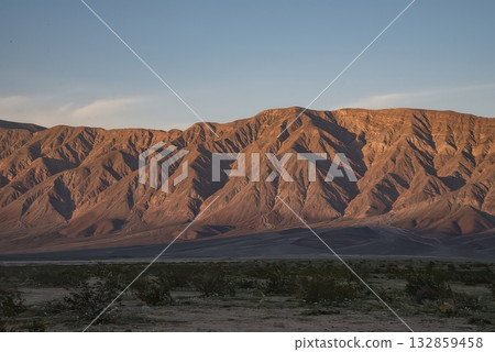 Desert Mountain Range at Sunset 132859458