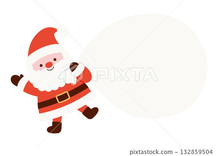 聖誕老公公提著一袋禮物的插圖 聖誕老公公提著一袋禮物的插圖 132859504