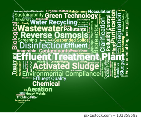 Effluent Treatment Plant Word Cloud. Composition Of Terms Related To Wastewater Treatment, Pollution Removal, Reuse, And Sustainability In Industrial And Environmental Applications. Effluent Treatment Plant Word Cloud. Composition Of Terms Related To Wastewater Treatment, Pollution Removal, Reuse, And Sustainability In Industrial And Environmental Applications. 132859582