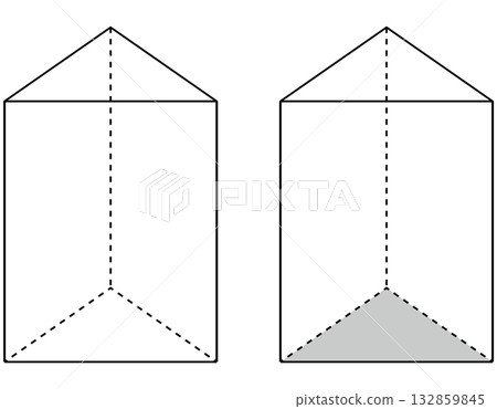 Triangular prism (solid shape/geometry teaching material) 132859845