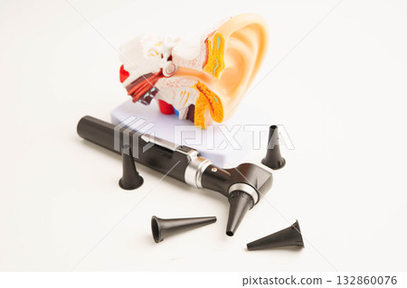 Otoscope for audiologist or ENT doctor use otoscope checking ear and treate hearing loss problem. Otoscope for audiologist or ENT doctor use otoscope checking ear and treate hearing loss problem. 132860076