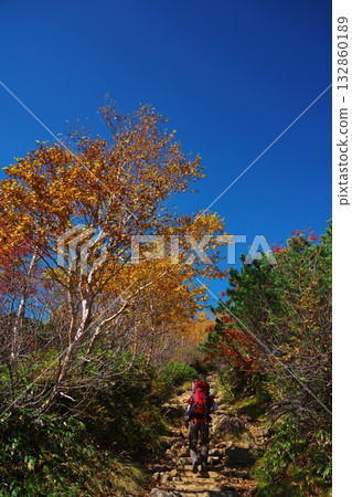 秋季的御嶽山：從八合目娘仁堂到山頂的健行路線 132860189