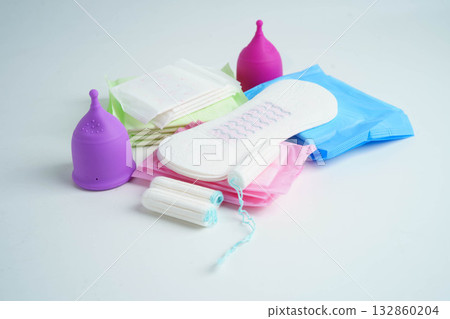 Sanitary hygiene set for women menstrual period cycle protection. 132860204