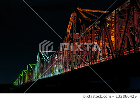 Illumination of Chosei Bridge (Nagaoka City, Niigata Prefecture) 132860429
