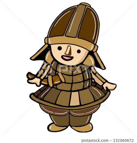 可愛的微笑花埴輪 132860672