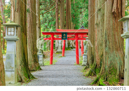 初秋時節的櫻松神社，岩手縣八幡平市 132860711