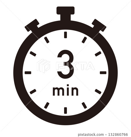 3 minute timer illustration 3 minute timer illustration 132860766
