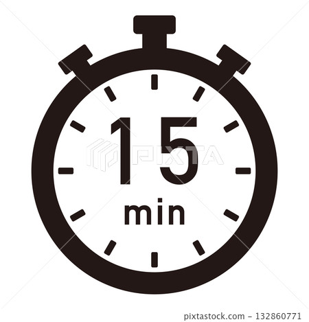 Illustration of a 15-minute timer 132860771