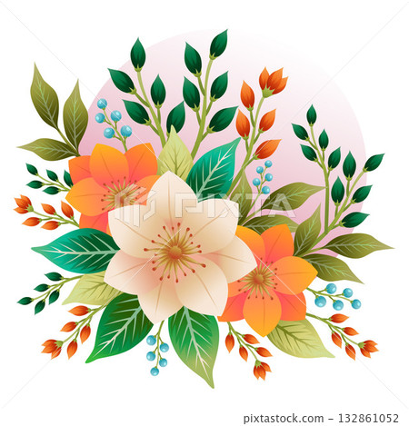 colorful spring flower ornament decoration colorful spring flower ornament decoration 132861052