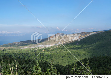 Mount Shirane seen from the Shiga-Kusatsu Highlands Route / Gunma Prefecture 132862037