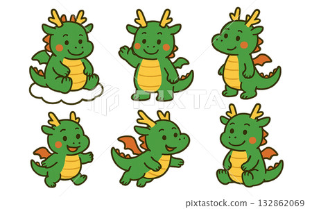 2026年龍年新年賀卡插圖 132862069