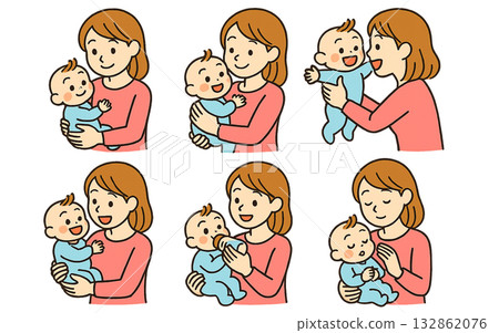 A mother holding a baby A mother holding a baby 132862076