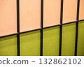 Pink and light green washi-style lattice panel wall | Japanese modern color scheme design 132862102