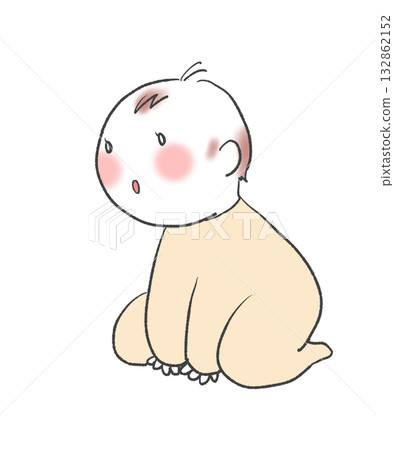 嬰兒茫然地盯著前方 嬰兒茫然地盯著前方 132862152