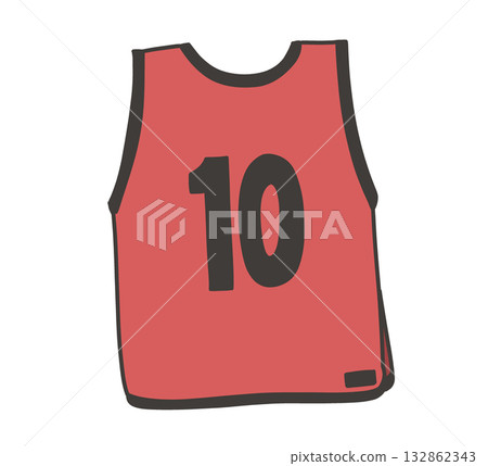 Illustration of a red bib with the number 10 Illustration of a red bib with the number 10 132862343