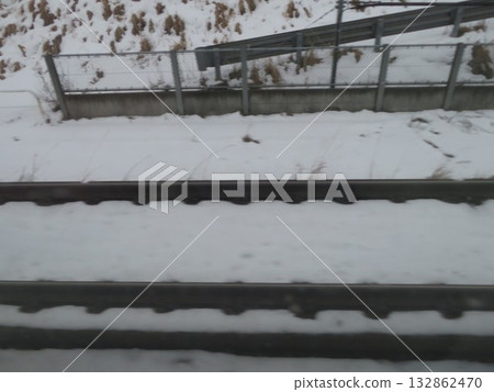 Snow Scene Railroad Tracks Snow Scene Railroad Tracks 132862470