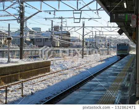 Snow Scene Train 132862471