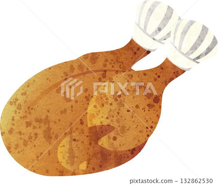 Roast Turkey (Chicken) Illustration - Christmas, Thanksgiving Food Ingredients Roast Turkey (Chicken) Illustration - Christmas, Thanksgiving Food Ingredients 132862530