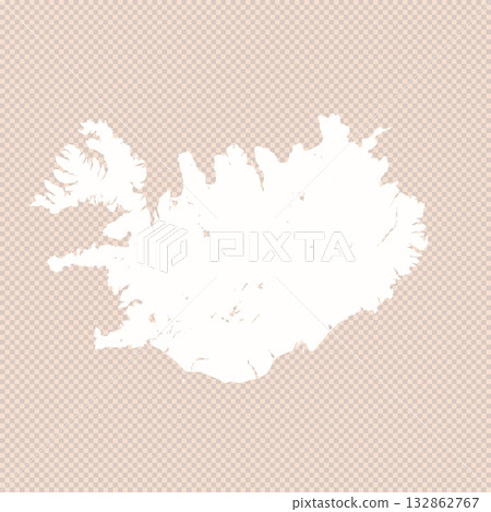 Map of Iceland, sign silhouette. World Map Globe. Vector Illustration isolated on transparent background. Europe continent 132862767