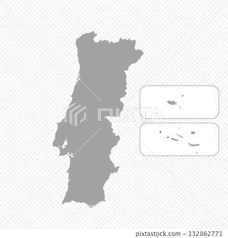Map of Portugal, sign silhouette. World Map Globe. Vector Illustration isolated on transparent background. Europe continent Map of Portugal, sign silhouette. World Map Globe. Vector Illustration isolated on transparent background. Europe continent 132862771