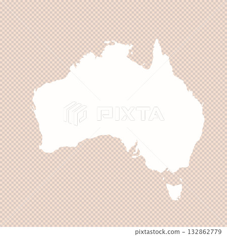 Map of Australian, sign silhouette. World Map Globe. Vector Illustration isolated on transparent background. African continent 132862779