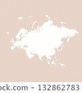 Map of Eurasia, sign silhouette. World Map Globe. Vector Illustration isolated on transparent background. Europe and Asia continent 132862783