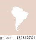 Map of South America, sign silhouette. World Map Globe. Vector Illustration isolated on transparent background. Latin American continent. 132862784