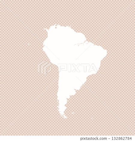 Map of South America, sign silhouette. World Map Globe. Vector Illustration isolated on transparent background. Latin American continent. 132862784
