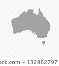Map of Australian, sign silhouette. World Map Globe. Vector Illustration isolated on transparent background. African continent 132862797