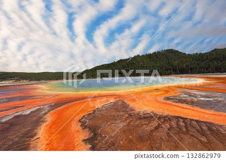 Grand Prismatic Spring at Yellowstone National Park, USA 132862979