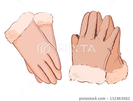 Cute and warm winter gloves for women (painted) Cute and warm winter gloves for women (painted) 132863082