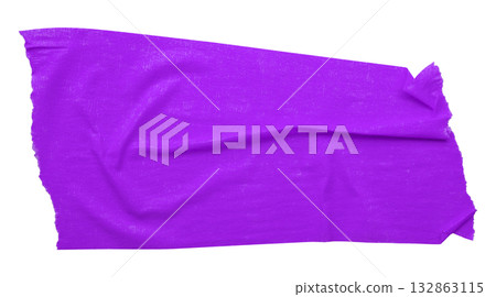 purple crumpled torn tape isolated on transparent background. 132863115