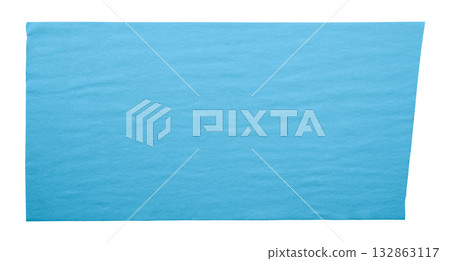 light blue crumpled torn tape isolated on transparent background. 132863117