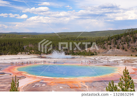 Grand Prismatic Spring at Yellowstone National Park, USA Grand Prismatic Spring at Yellowstone National Park, USA 132863294